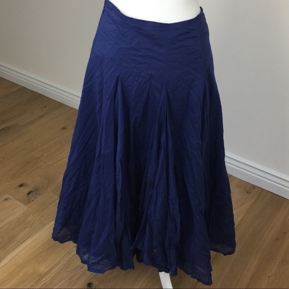 Charles Nolan Cotton Gathered Midi Swing Skirt - Picture 3 of 6